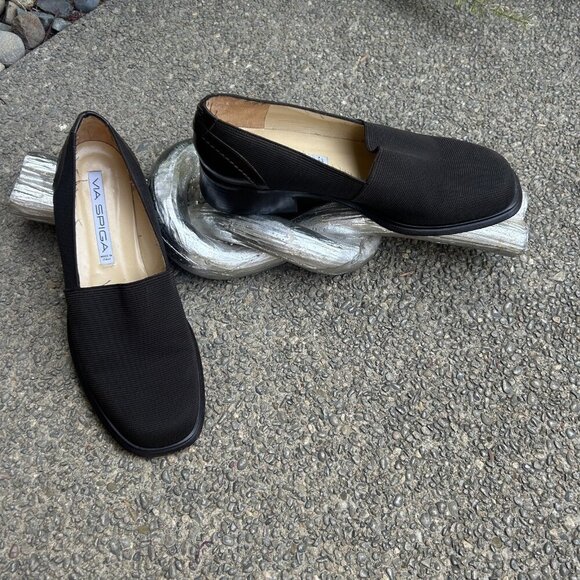 Via Spiga Brown Mesh Upper and Leather Slip On Block Heel 9.5 Medium - Picture 11 of 11